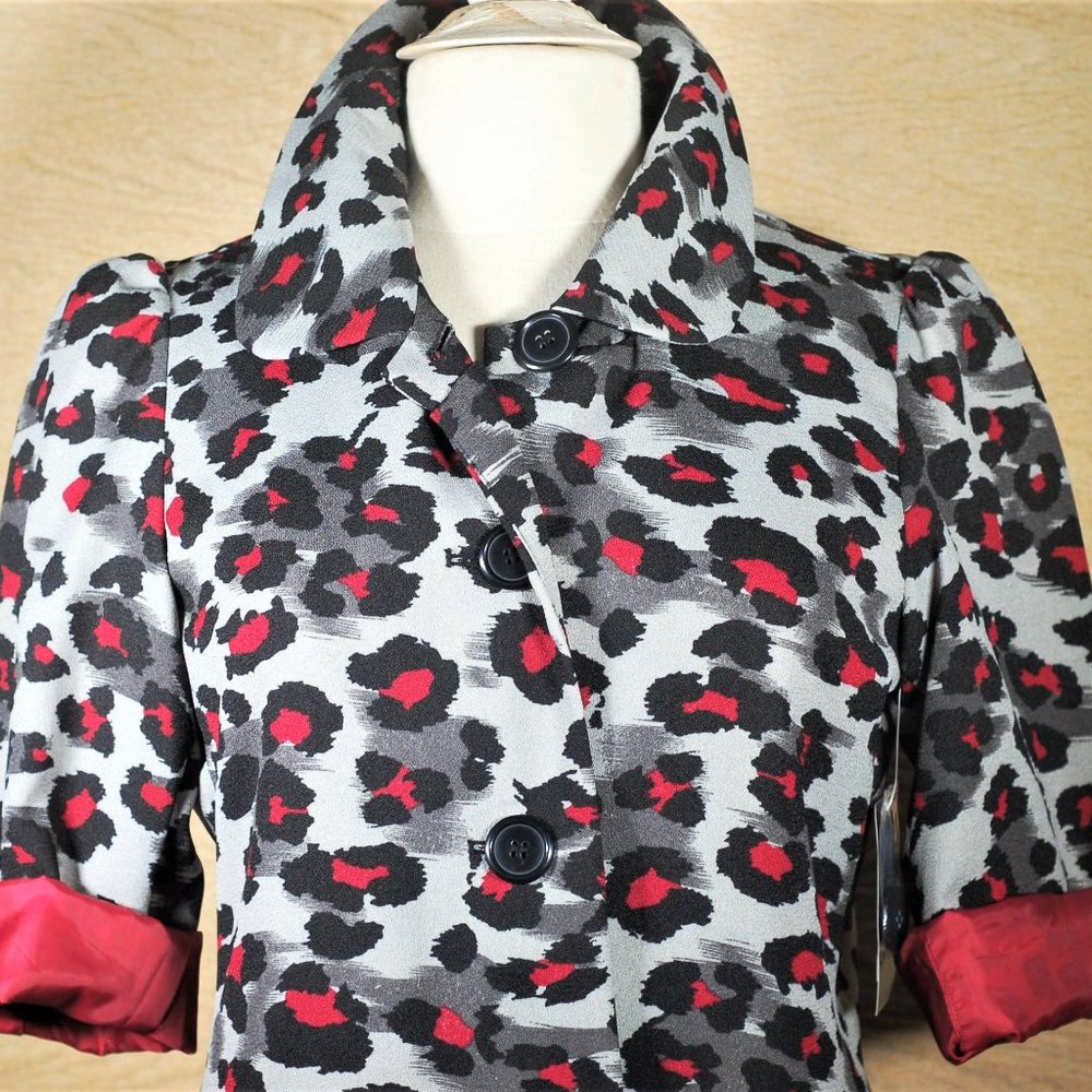 Vintage Nicole by Nicole Miller Leopard Animal Print Trench Coat Dress NWT